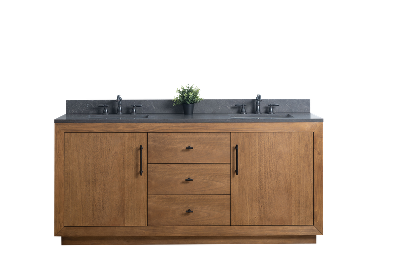 72 Inch Double Sink Bathroom Vanity in Tan with Limestone Top - Vanity Art VA7072-DT-BT