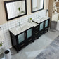 84 Inch Double Sink Bathroom Vanity in Espresso with Ceramic Countertop - Vanity Art VA3036-84E