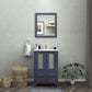 24 Inch Single Sink Bathroom Vanity in Blue with Ceramic Countertop - Vanity Art VA3024B