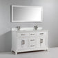 60 Inch Double Sink Bathroom Vanity in White with White Marble Countertop - Vanity Art VA1060DW