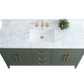 60 Inch Single Sink Bathroom Vanity in Vintage Green with Marble Countertop - Vanity Art VA9060-SVG