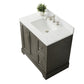 36 Inch Single Sink Bathroom Vanity in Gray with Marble Countertop & Backsplash - Vanity Art VA5036-SG