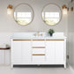 60 Inch Single Sink Bathroom Vanity in White with Marble Countertop - Vanity Art VA8060-SW