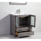 42 Inch Single Sink Bathroom Vanity in Gray with Ceramic Countertop - Vanity Art VA3030-42G