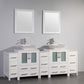 84 Inch Double Sink Bathroom Vanity in White with Marble Countertop - Vanity Art VA3124-84W