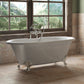 Cast Iron Double Ended Clawfoot Tub 60" X 30" with 7" Deck Mount Faucet Drillings and Polished Chrome Feet - DE60-DH-CP