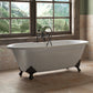 Cast Iron Double Ended Clawfoot Tub 67" X 30" with 7" Deck Mount Faucet Drillings and Oil Rubbed Bronze Feet - DE-67-DH-ORB