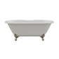 Cast Iron Double Ended Clawfoot Tub 60" X 30" with 7" Deck Mount Faucet Drillings and Brushed Nickel Feet - DE60-DH-BN