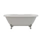 Cast Iron Double Ended Clawfoot Tub 60" X 30" with 7" Deck Mount Faucet Drillings and Polished Chrome Feet - DE60-DH-CP