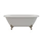 Cast Iron Double Ended Clawfoot Tub 60" X 30" with No Faucet Drillings and Brushed Nickel Feet - DE-60-NH-BN