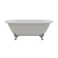 Cast Iron Double Ended Clawfoot Tub 60" X 30" with No Faucet Drillings and Complete Free Standing British Telephone Faucet and Hand Held Shower  Polished Chrome Plumbing Package - DE60-398463-PKG-CP-NH