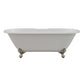 Cast Iron Double Ended Clawfoot Tub 67" X 30" with 7" Deck Mount Faucet Drillings and Brushed Nickel Feet - DE-67-DH-BN