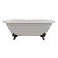 Cast Iron Double Ended Clawfoot Tub 67" X 30" with 7" Deck Mount Faucet Drillings and Oil Rubbed Bronze Feet - DE-67-DH-ORB