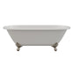 Cast Iron Double Ended Clawfoot Tub 67" X 30" with no Faucet Drillings and Complete Brushed Nickel Modern Freestanding Tub Filler with Hand Held Shower Assembly Plumbing Package - DE67-150-PKG-BN-NH