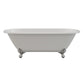 Cast Iron Double Ended Clawfoot Tub 67" X 30" with No Faucet Drillings and Polished Chrome Feet - DE-67-NH-CP