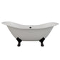 Cast Iron Double Ended Slipper Tub 71" X 30" with 7" Deck Mount Faucet Drillings and Complete Oil Rubbed Bronze Plumbing Package - DES-463D-2-PKG-ORB-7DH