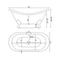 Cast Iron Double Ended Slipper Tub 71" X 30" with 7" Deck Mount Faucet Drillings and English Telephone Style Faucet Complete Polished Chrome Plumbing Package - DES-684D-PKG-ORB-7DH