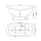 Cast Iron Double Ended Slipper Tub 71" X 30" with 7" Deck Mount Faucet Drillings and British Telephone Style Faucet Complete Oil Rubbed Bronze Plumbing Package With Six Inch Deck Mount Risers - DES-463D-6-PKG-ORB-7DH