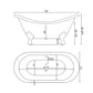 Cast Iron Double Ended Slipper Tub 71" X 30"with no Faucet Drillings and Complete Brushed Nickel Modern Freestanding Tub Filler with Hand Held Shower Assembly Plumbing Package - DES-150-PKG-BN-NH