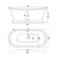 Cast Iron Double Ended Slipper Tub 71" X 30" with no Faucet Drillings and Complete Brushed Nickel Modern Freestanding Tub Filler with Hand Held Shower Assembly Plumbing Package - DES-PED-150-PKG-BN-NH