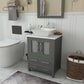 24 Inch Single Sink Bathroom Vanity in Gray with Marble Countertop - Vanity Art VA3124G