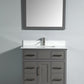 36 Inch Single Sink Bathroom Vanity in Gray with White Marble Countertop - Vanity Art VA1036G