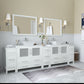 108 Inch Double Sink Bathroom Vanity in White with Marble Countertop - Vanity Art VA3136-108W