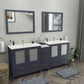 84 Inch Double Sink Bathroom Vanity in Blue with Ceramic Countertop - Vanity Art VA3036-84B