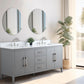 72 Inch Double Sink Bathroom Vanity in Cashmere Gray with Marble Countertop - Vanity Art VA9072-DG