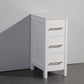 12 Inch Bathroom Vanity Cabinet in White with Marble Countertop - Vanity Art VA3012W