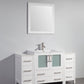 54 Inch Single Sink Bathroom Vanity in White with Ceramic Countertop - Vanity Art VA3030-54W