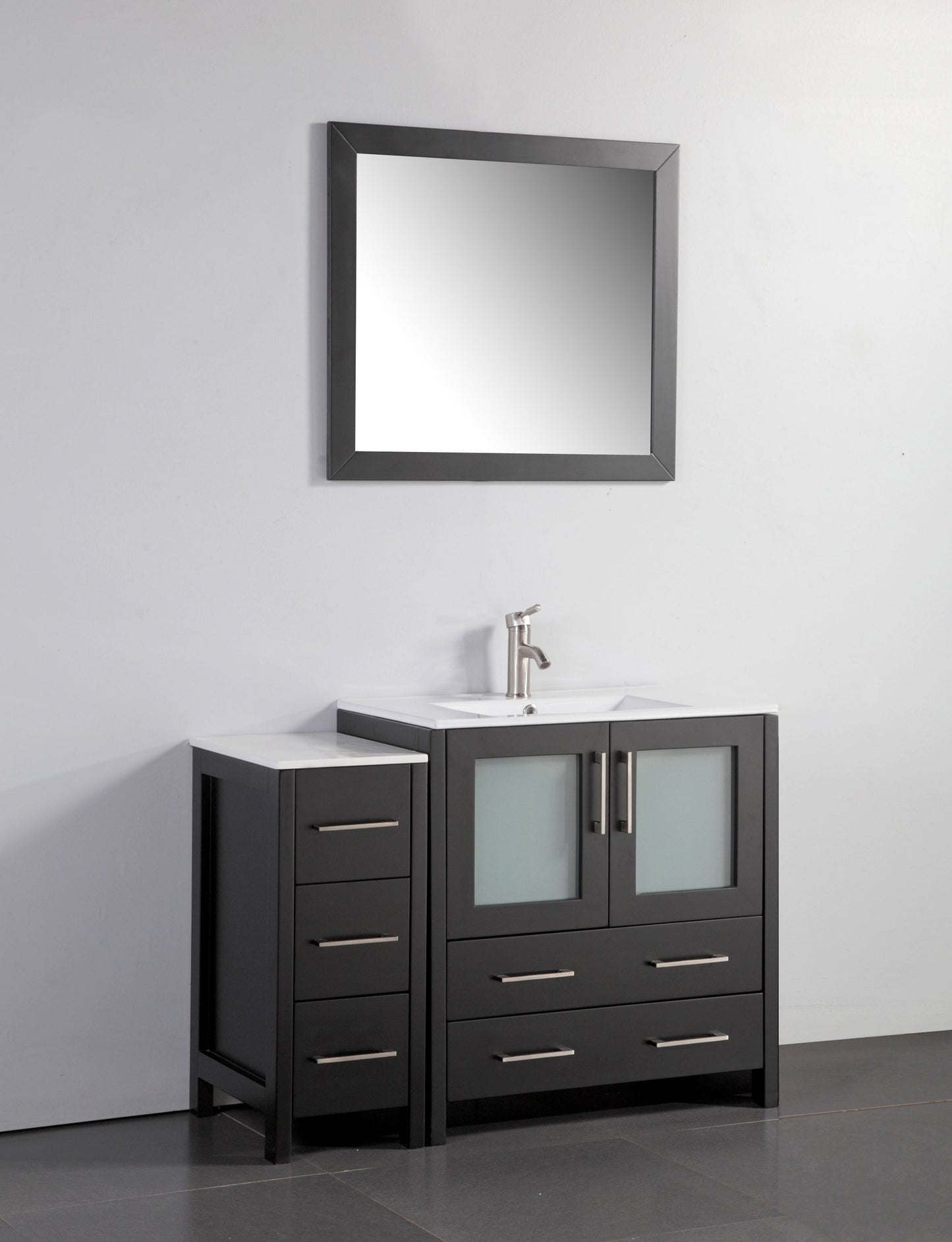 42 Inch Single Sink Bathroom Vanity in Espresso with Ceramic Countertop - Vanity Art VA3030-42E