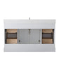 60 Inch Single Sink Bathroom Vanity in White with Marble Countertop & Backsplash - Vanity Art VA5060-SW