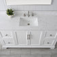 60 Inch Single Sink Bathroom Vanity in White with Marble Countertop & Backsplash - Vanity Art VA5060-SW