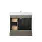 36 Inch Single Sink Bathroom Vanity in Gray with Marble Countertop & Backsplash - Vanity Art VA5036-SG