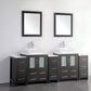 84 Inch Double Sink Bathroom Vanity in Espresso with Marble Countertop - Vanity Art VA3124-84E