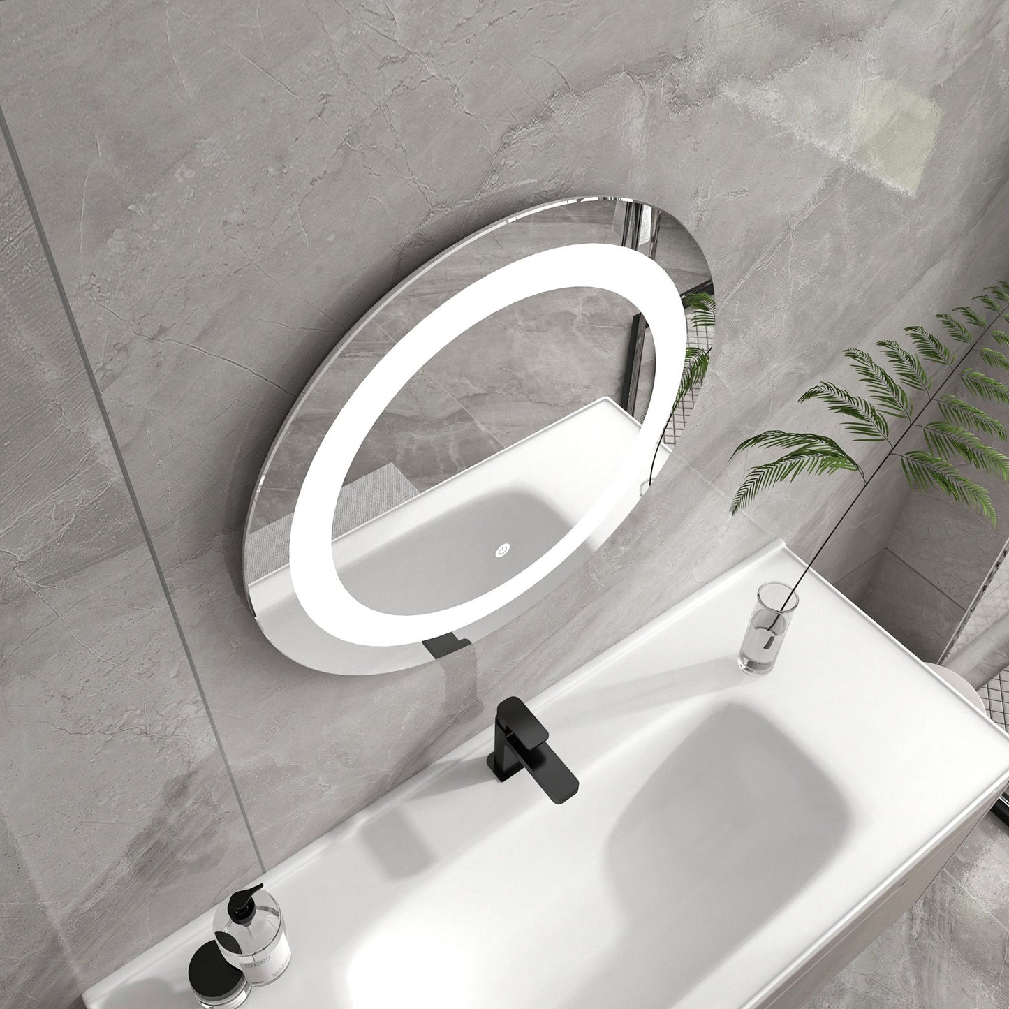 Round 23.5 Inch LED Bathroom Mirror with Touch Sensor - Vanity Art VAR16