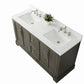 60 Inch Double Sink Bathroom Vanity in Gray with Marble Countertop & Backsplash - Vanity Art VA5060-DSG