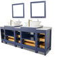 84 Inch Double Sink Bathroom Vanity in Blue with Marble Countertop - Vanity Art VA3124-84B