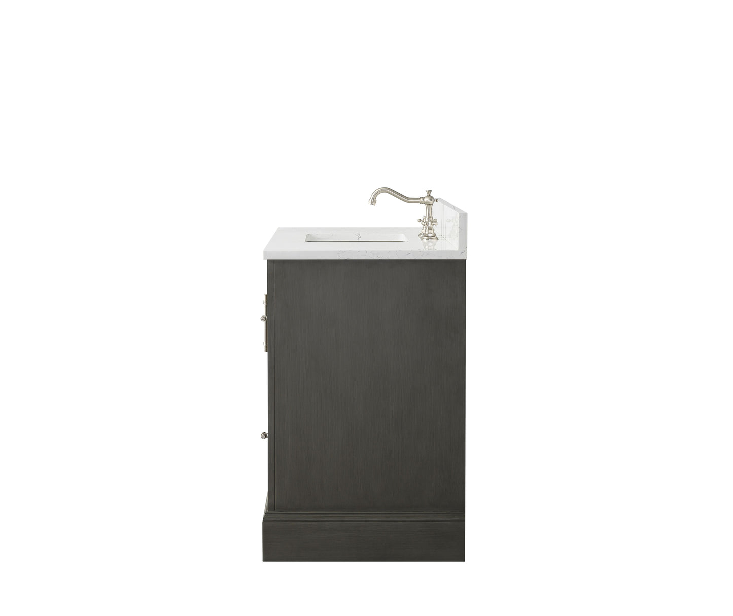 48 Inch Single Sink Bathroom Vanity in Gray with Marble Countertop & Backsplash - Vanity Art VA5048-SG