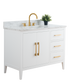 42 Inch Single Sink Bathroom Vanity in White with Marble Countertop - Vanity Art VA9042-W