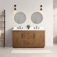 60 Inch Double Sink Bathroom Vanity in Tan with Marble Countertop - Vanity Art VA7060-DT-ET