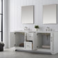 72 Inch Double Sink Bathroom Vanity in White with Marble Countertop & Backsplash - Vanity Art VA5072-DW