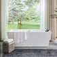 67 Inch Freestanding White Acrylic Bathtub with Overflow And Pop-Up Drain - Vanity Art VA6814-L-TG