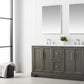 60 Inch Double Sink Bathroom Vanity in Gray with Marble Countertop & Backsplash - Vanity Art VA5060-DSG