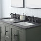 54 Inch Double Sink Bathroom Vanity in Vintage Green with Marble Countertop & Backsplash - Vanity Art VA5054-VG