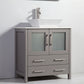 54 Inch Single Sink Bathroom Vanity in Gray with Marble Countertop - Vanity Art VA3130-54G