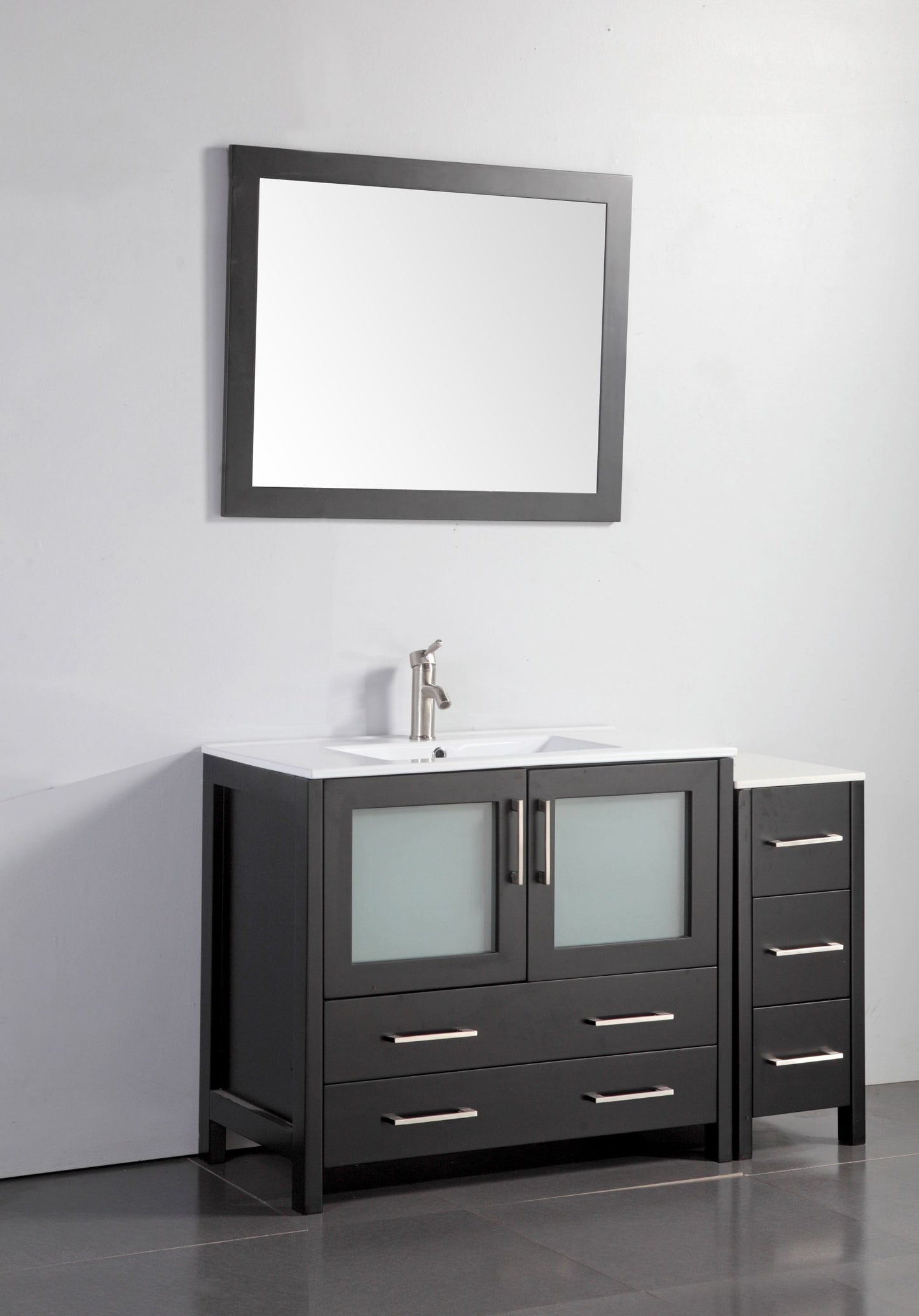 48 Inch Single Sink Bathroom Vanity in Espresso with Ceramic Countertop - Vanity Art VA3036-48E