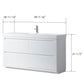 60 Inch Single Sink Bathroom Vanity in White with Resin Top - Vanity Art VA6060WF