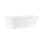 59 Inch Freestanding White Acrylic Bathtub with Overflow And Pop-Up Drain - Vanity Art VA6814-S-PW